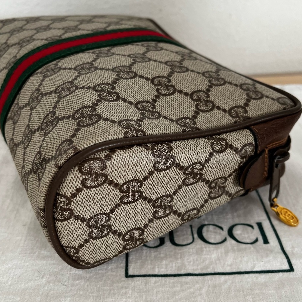 Gucci Supreme Cosmetic Pouch Web Stripe Late 70s-Early 80s Italy - Picture 7 of 16